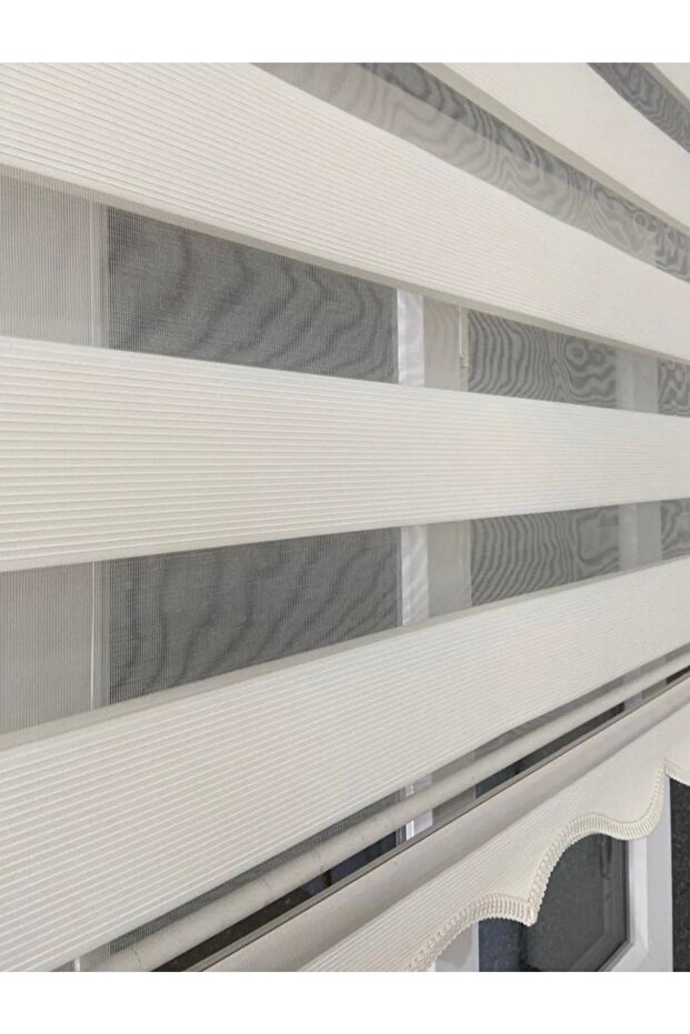 Küçük Pliseli Krem Zebra Stor Perde - 4