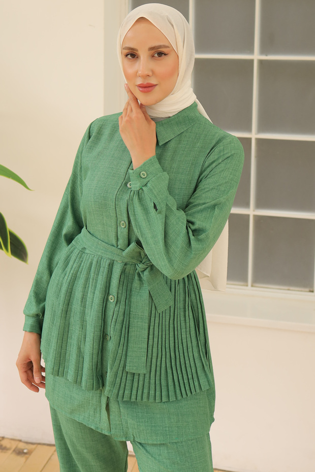 Green 3944 Model Pleat Double Set - 2