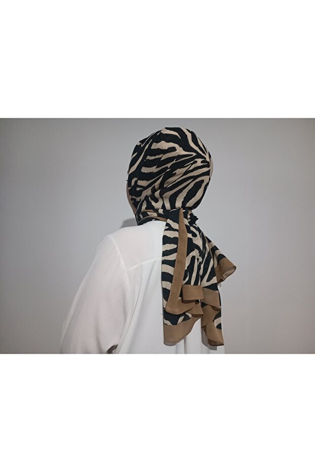 Zebra Desen Soft Krinkıl Şal - 1