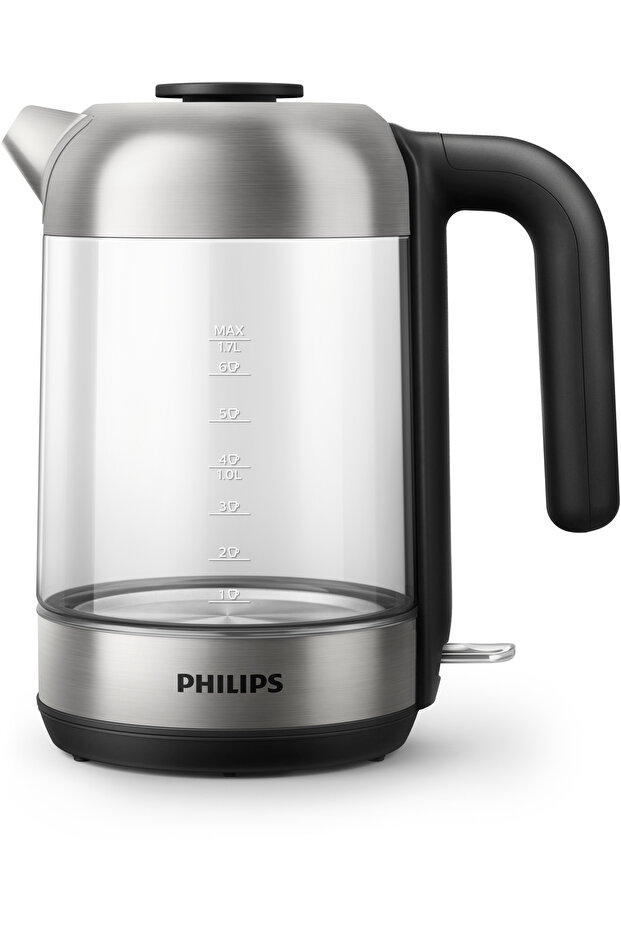 Glass Kettle - 2200W, 1.7L, Blue Light Indicator, Metal/Transparent - Hd9339/81