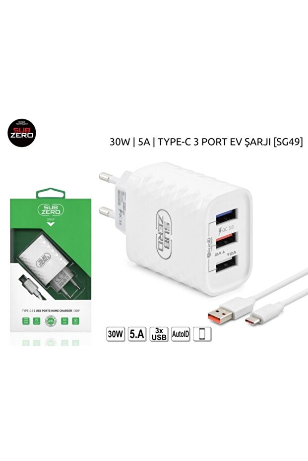 3.0 Qualcomm Fast Type-c 3 Usb Ports - 1