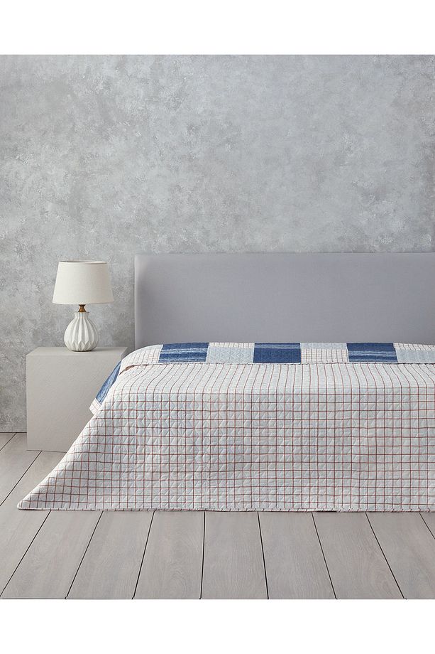 Plaid Harmony Tek Kişilik Çok Amaçlı Örtü Mavi - 4
