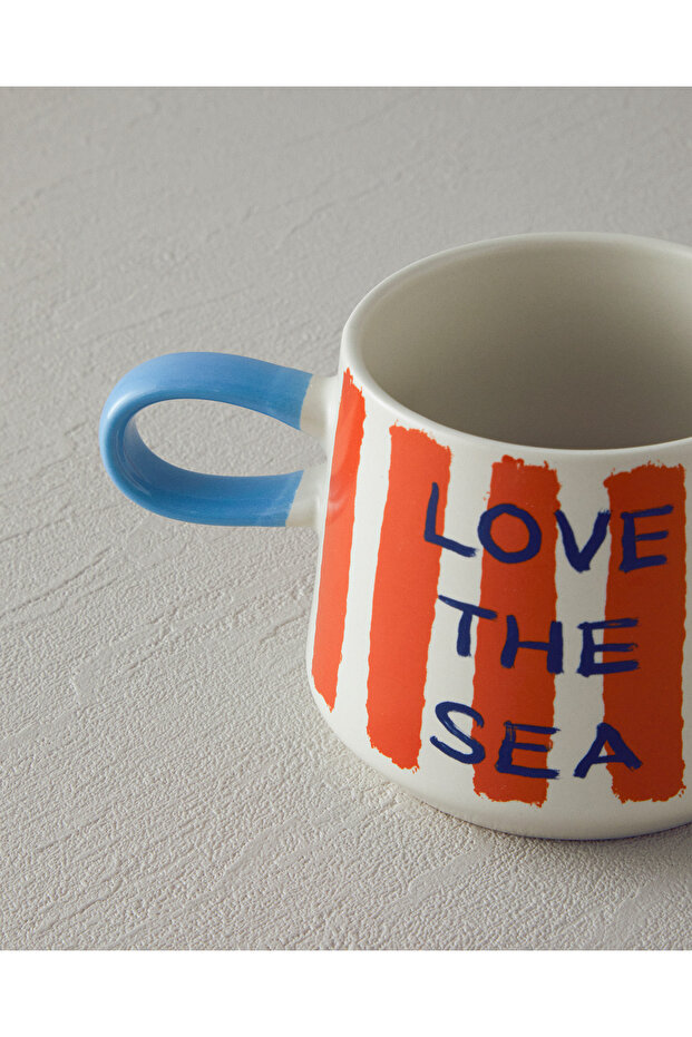 Jolly Shell Stoneware Kupa Turuncu-Mavi - 3