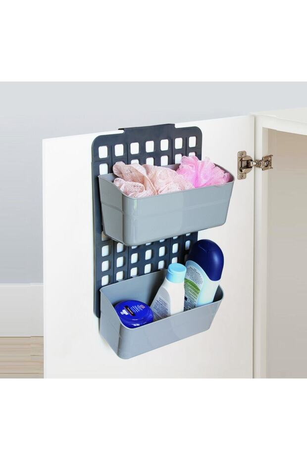 Decorative Closet Hanging Level Adjustable Organizer with 2 Wide Compartments