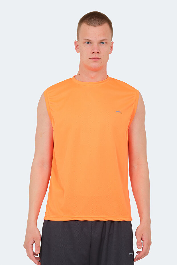 Rajya Men's Sleeveless Orange T-Shirt