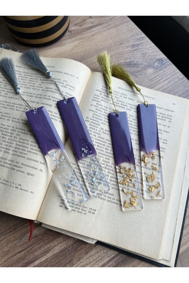 Gold & Silver Leaf Epoxy Bookmark (1 Piece)