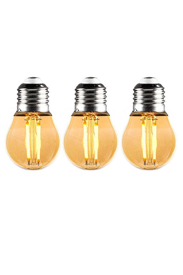 G45 Rustik Led 3 Adet Ampul Sarı Top - 2