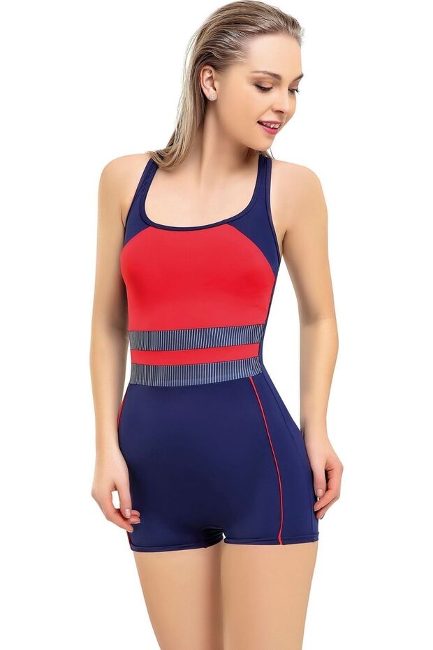 Women's Navy Blue Red Swimsuit