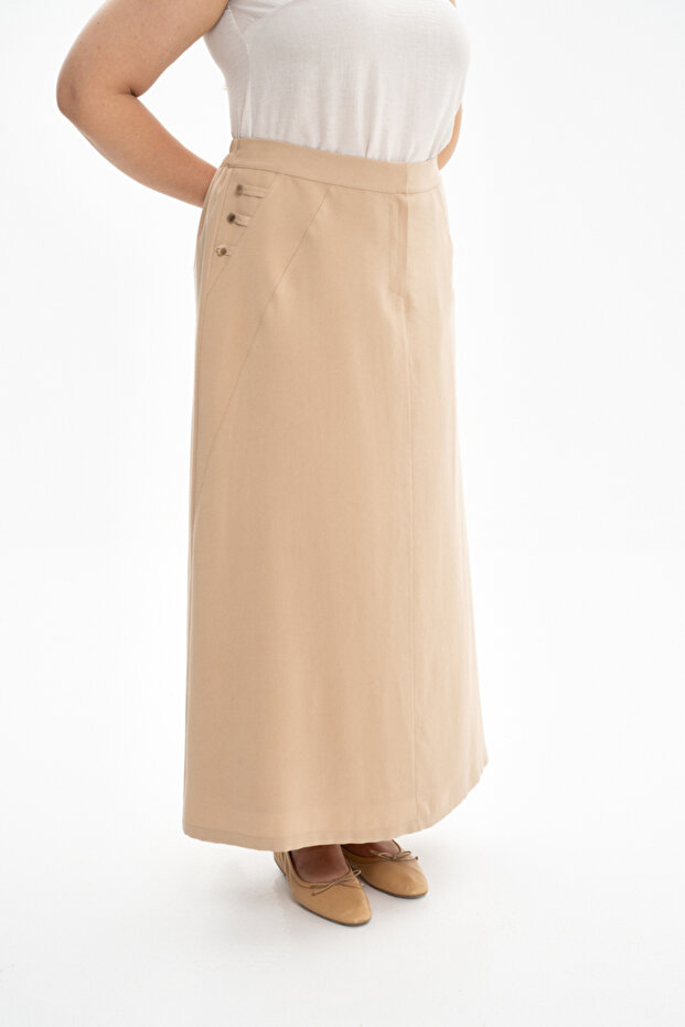 Yanları Detaylı Etek - 4