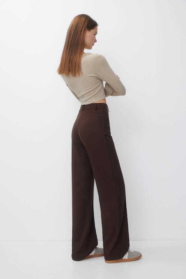 Dikiş Detaylı Kumaş Pantolon - 3