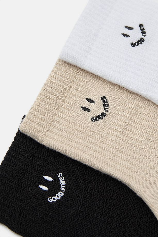 3’lü “Good Vibes” çorap seti - 3