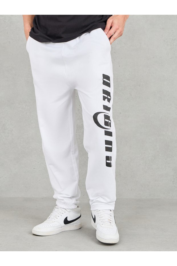 Text Placement Print Oversized Terry Joggers