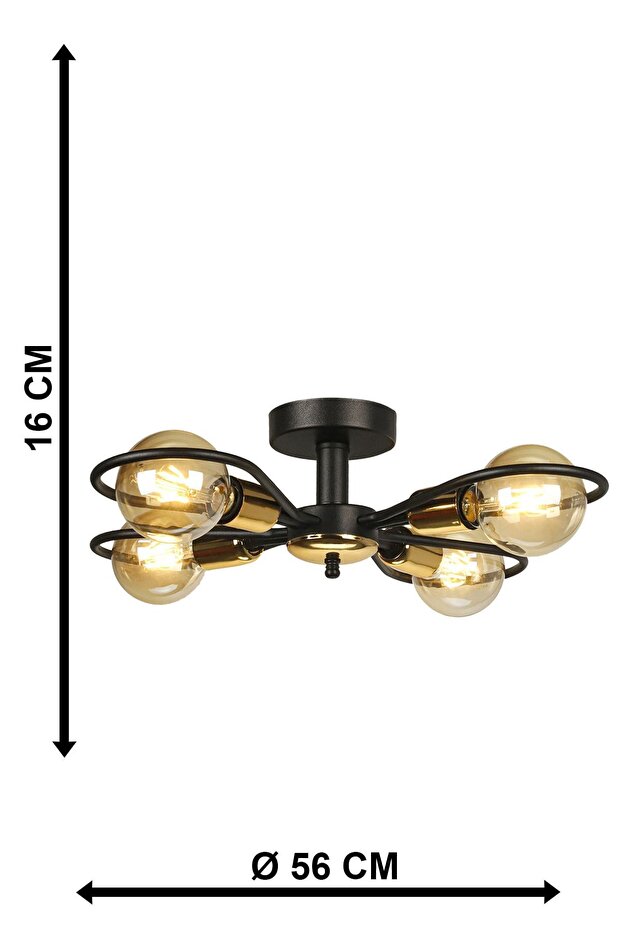 Kasım 4.lü Avize Siyah - 5