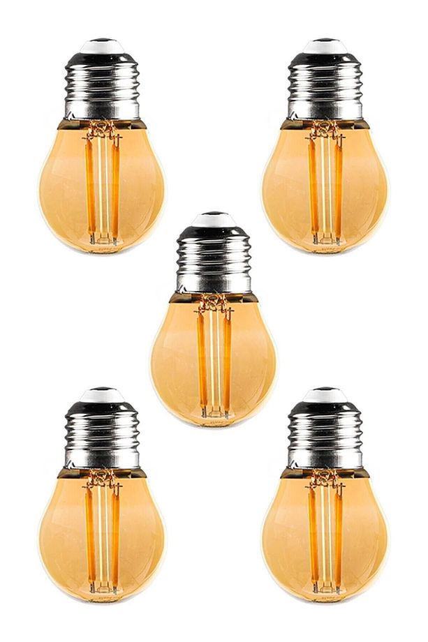 G45 Rustik Led 5 Adet Ampul Sarı Top - 1
