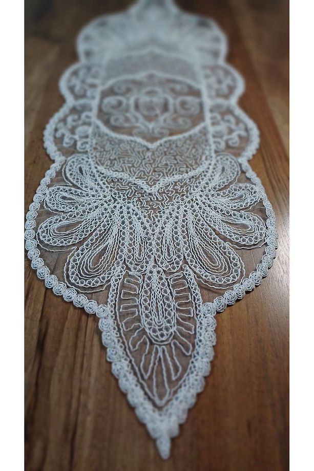 Ranır Masa Örtüsü Konsol Örtüsü Sehpa Örtüsü Salon Masa Örtüsü 110*40cm Runner Çeyizlik Masa Örtüsü - 4