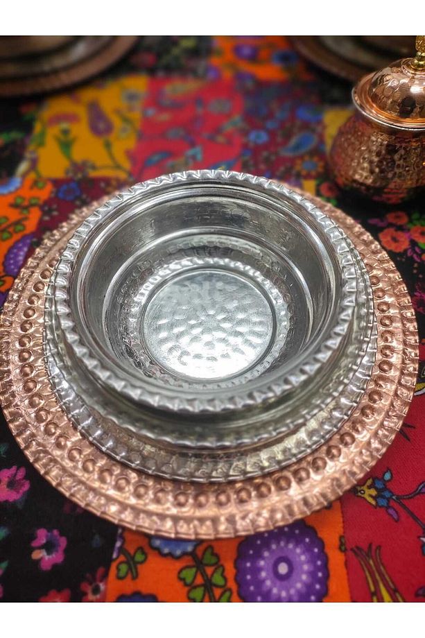 Bakır Tabak 4 lü seti - 1