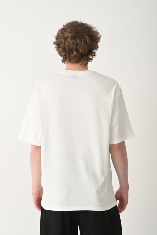 تي شيرت قطني كبير الحجم للرجال - أساسي - 2