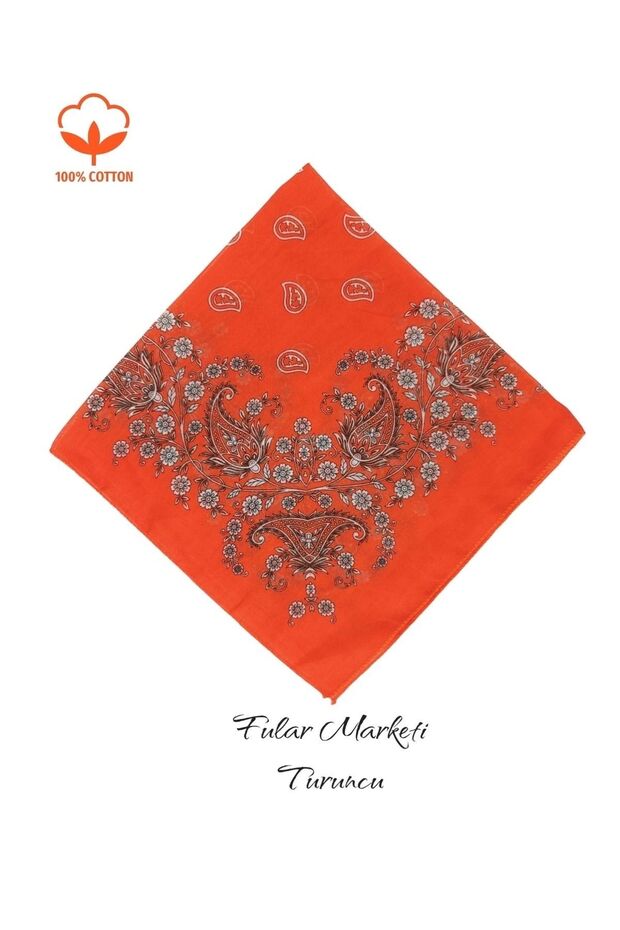 Add 4 to the Cart, Pay for 3, 100% Cotton Crush Pattern Bandana Orange