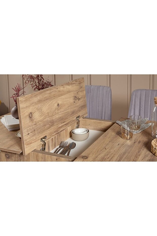 Paris Banklı Yemek Masası Takımı Atlantik Soho Gri - 4