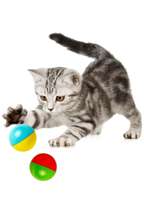 5 Adet 4 cm Şirin Çıngıraklı Bebek ve Kedi Oyun Topu Kolay Kavranan Çıngırak Topu Bpa İçermez Kırmız - 2