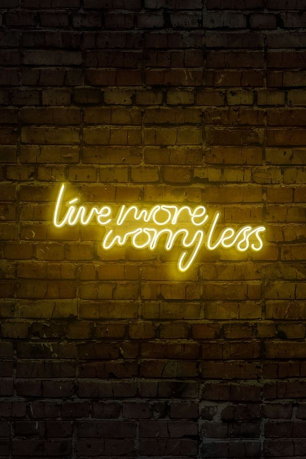 Neongraph Neon Led Duvar Yazısı Dekoratif Işıklı Gece Lambası Duvar Süsü Live More Worry Less - 1