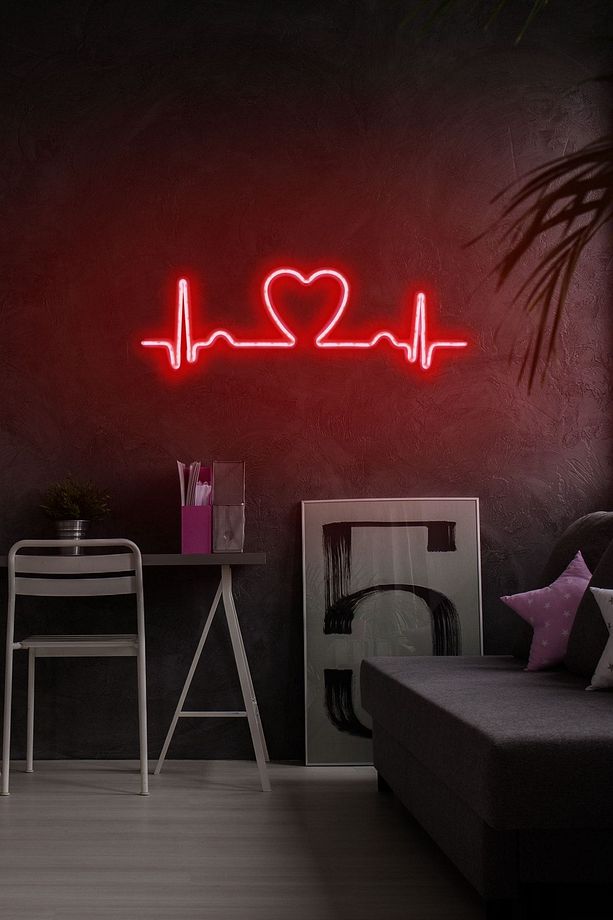 Kırmızı Sihirli Led Mesajlar Kalp Ritimi Led Dekoratif Duvar Aydınlatması Neon Duvar Yazısı - 3