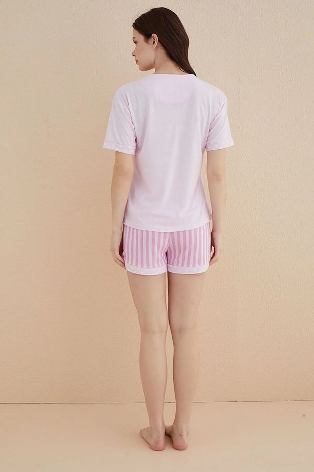 Kadın Pijama Takımı Kısa Kol Şortlu - 2