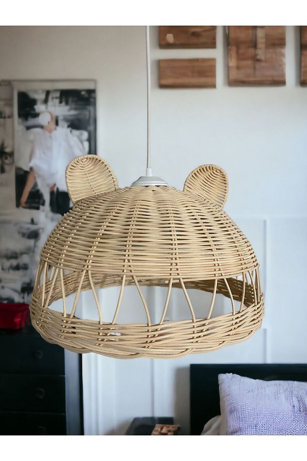 Rattan Avize, Kulaklı Rattan Avize, Rattan Çocuk Odası Avize, Rattan Bebek Odası Avize - 1