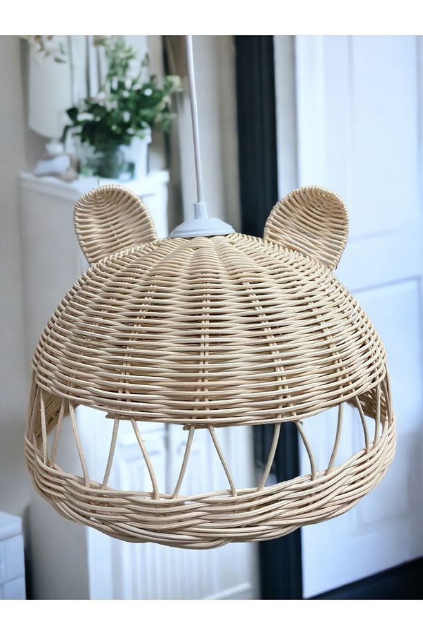 Rattan Avize, Kulaklı Rattan Avize, Rattan Çocuk Odası Avize, Rattan Bebek Odası Avize - 2