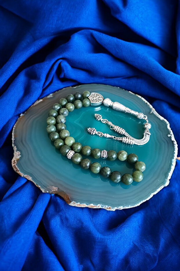 Jade Stone Prayer Beads 33 Prayer Beads 8 mm Natural Stone Prayer Beads Jade Stone in Mdf Special Box Packaging