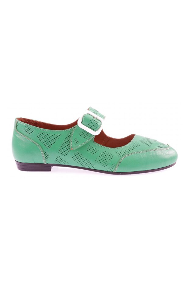 Women's Ankle Belt Printed Zenne Babet Grass Green Genuine Leather 21432110