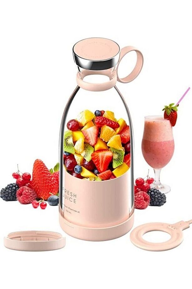 Taşınabilir Blender Şişe Smoothie, Shake Yapıcı, Mini Blender Usb Şarj Edilebilir, 350 ml - 3