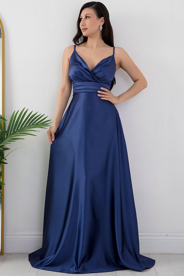 Saten Askılı Elbise 13384 - 6