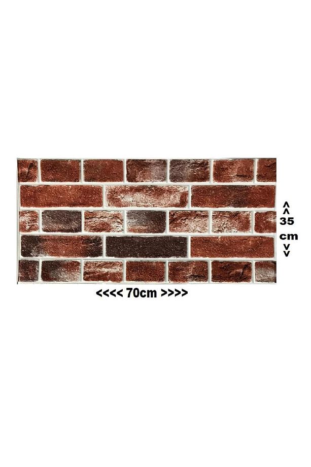 Kendinden Yapışkanlı Çok Renkli Taş Tuğla Desen Salon Ofis Duvar Kağıdı Paneli 70x35cm 1 Adet W149 - 2