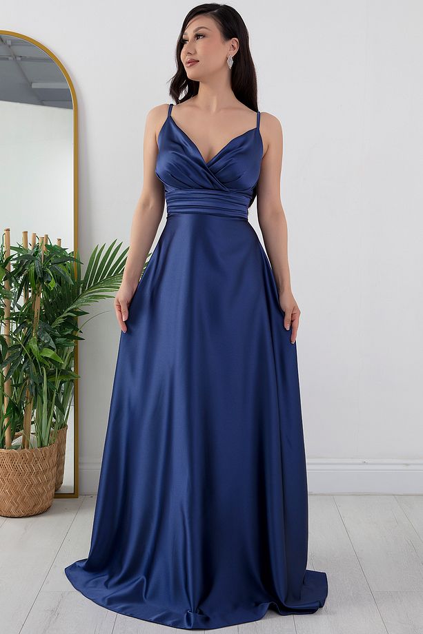 Saten Askılı Elbise 13384 - 3