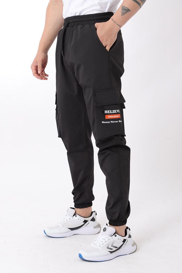 Paraşüt Kumaş Baskılı Paça Lastikli Kargo/Jogger Alt PLDP 02_0347 - 1