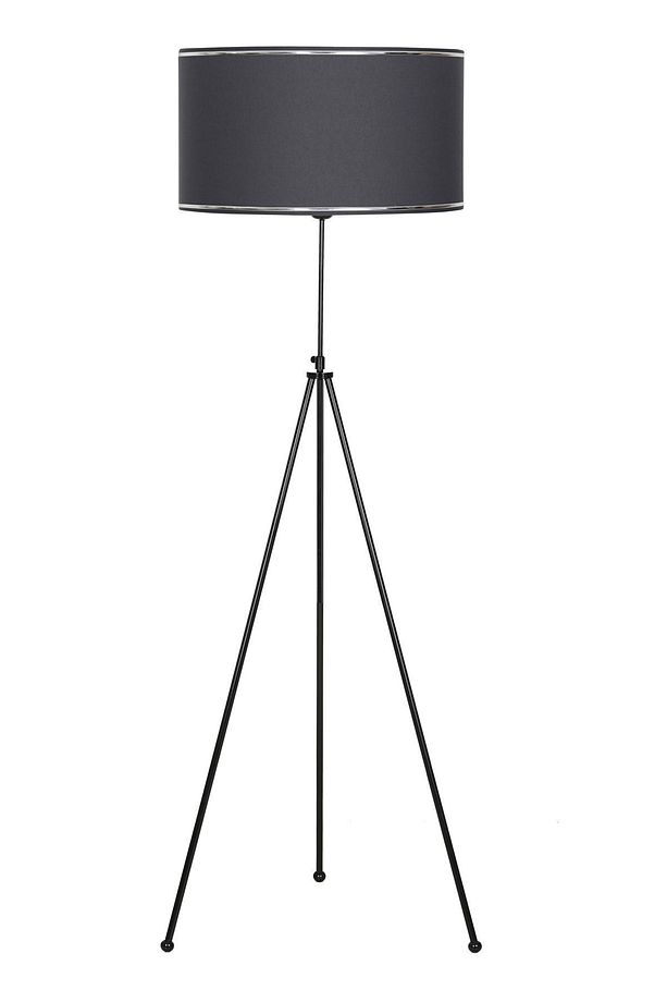Noa Siyah Kaplama Tripod Boyu Ayarlanabilir Metal Lambader - Krom Şeritli Antrasit - 1