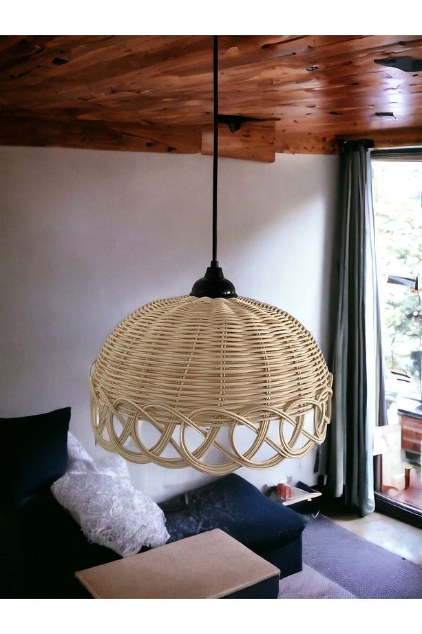 Lampega Rattan Bambu Hasır Avize El Yapımı 30cm - 2