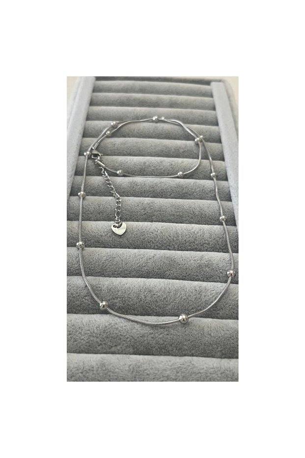 Steel Dorika Necklace, Silver Color