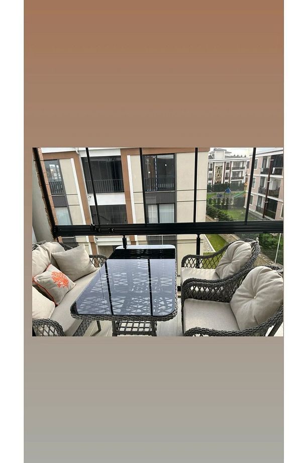 RATTAN BAHÇE TAKIMI MİMOZA MODEL RATTAN BAHÇE BALKON MUTFAK TAKIMI 4 KİŞİLİK GRİ - 1