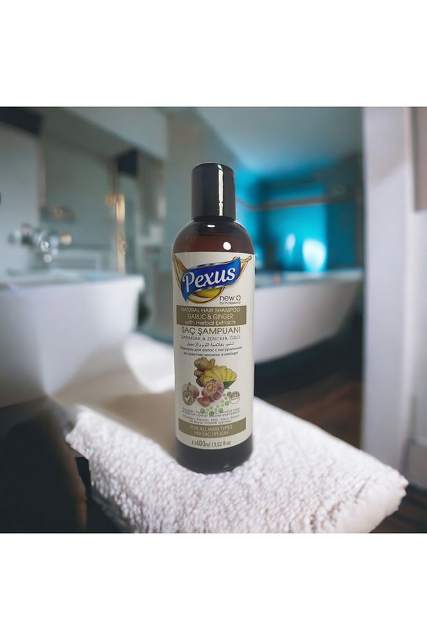 PEXUS SARIMSAK & ZENCEFİL ÖZLÜ BİTKİSEL İÇERİKLİ ŞAMPUAN 400ML - 1