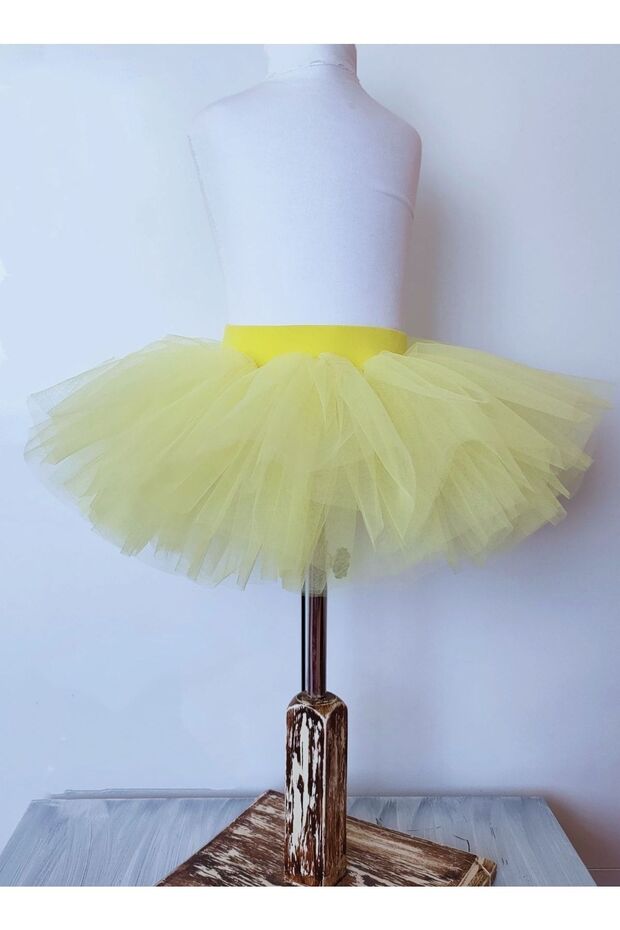 Girl's Yellow Mini Ballet Unlined Gymnastics Tutu Skirt April 23