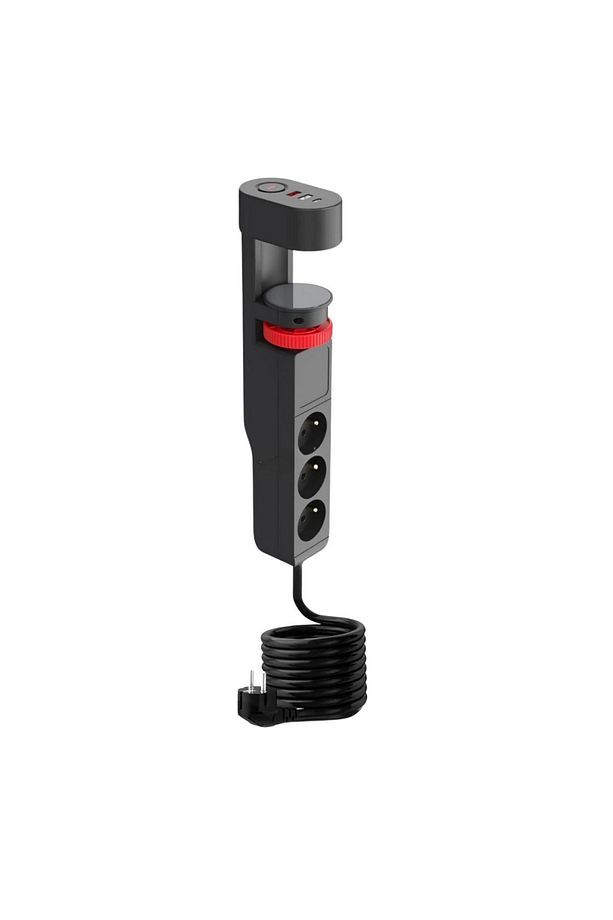 Akım Korumalı Priz Masa Kenarı Ayarlanabilir 3 Priz + 2 USB + 1 Type C Girişli Priz - 1