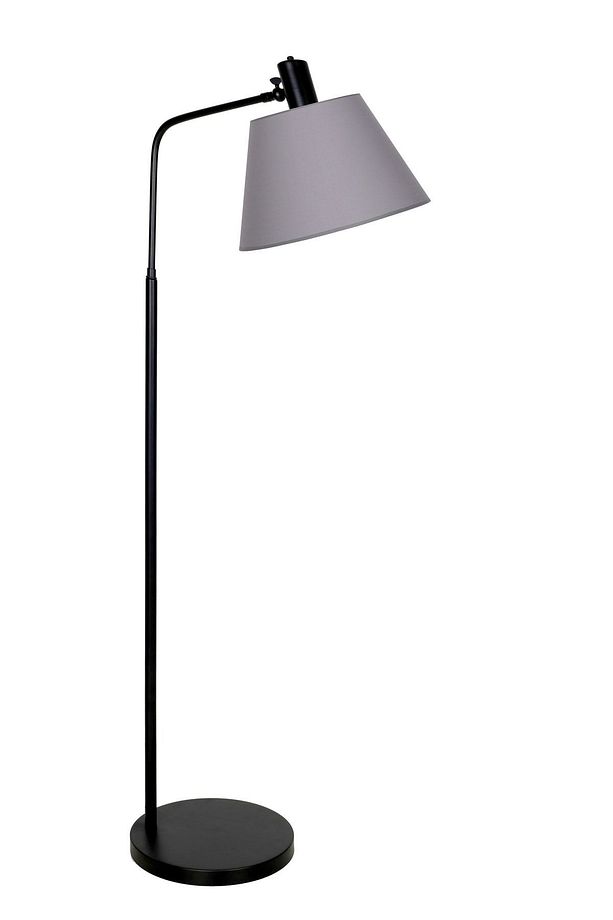 Rivoli Statik Siyah Kaplama Tek Ayaklı Metal Lambader - Gri - 1