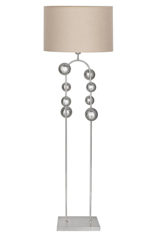 Krom Kaplama Metal Lambader - Krem - 1