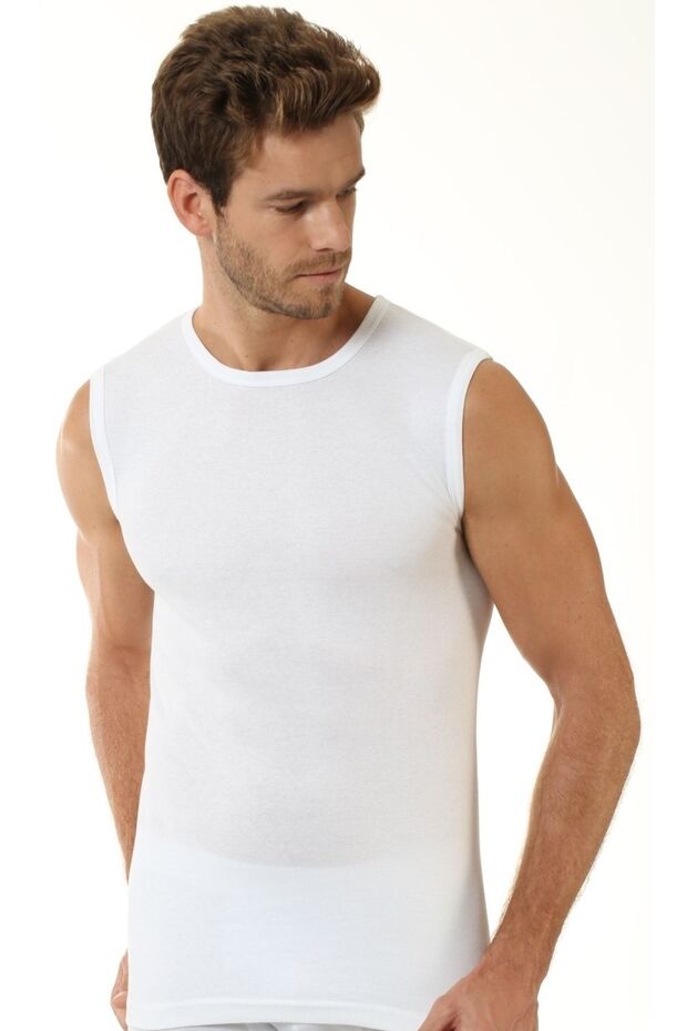3 Pieces Men's Ribbed Sleeveless Crew Neck