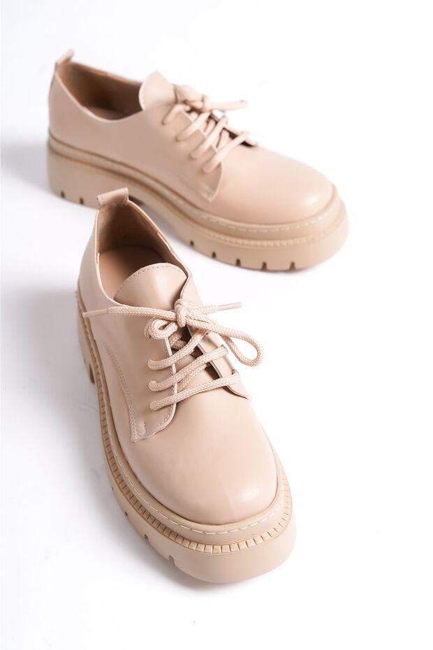 Women's Thick Sole Daily Moccasin Lace-up Loafer Shoes