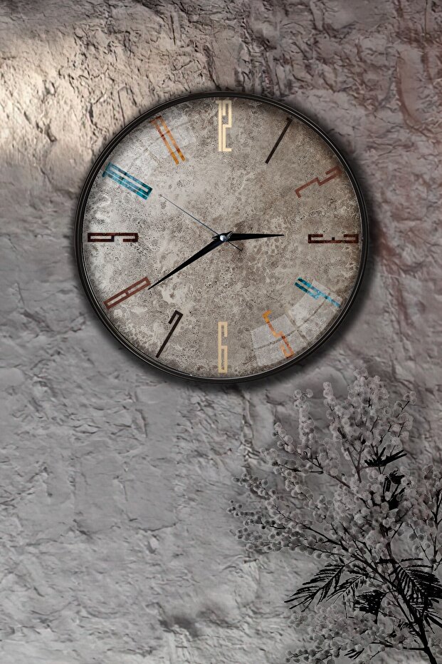 ساعة حائط حجرية جدارية - 29 سم - 3