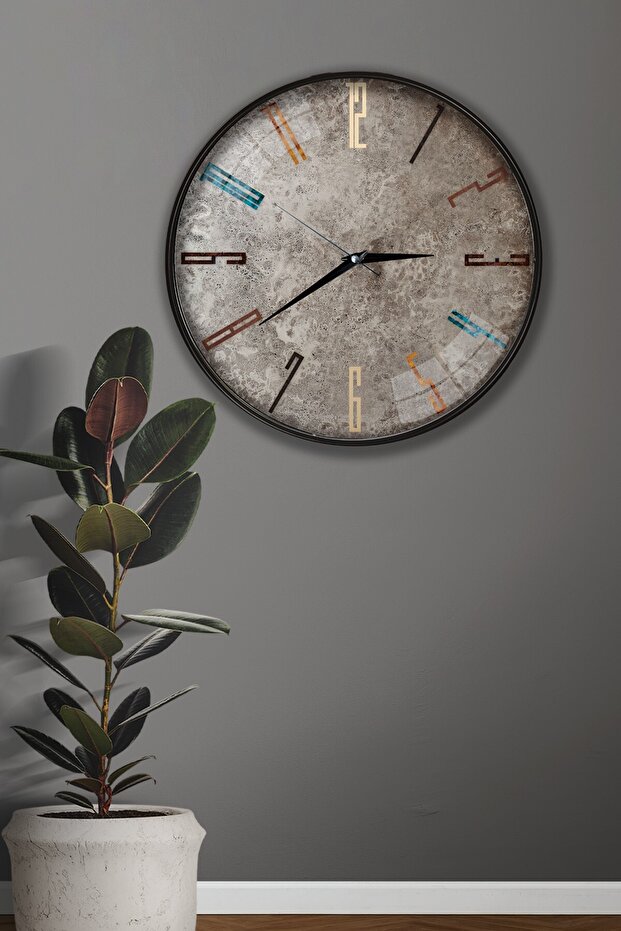 ساعة حائط حجرية جدارية - 29 سم - 1
