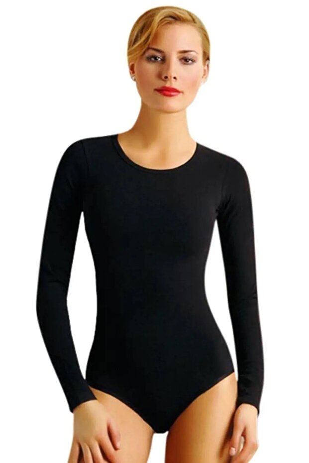 3 Pieces of Long Sleeve Lycra Bodysuit with Snap Fasteners (Zıbın)